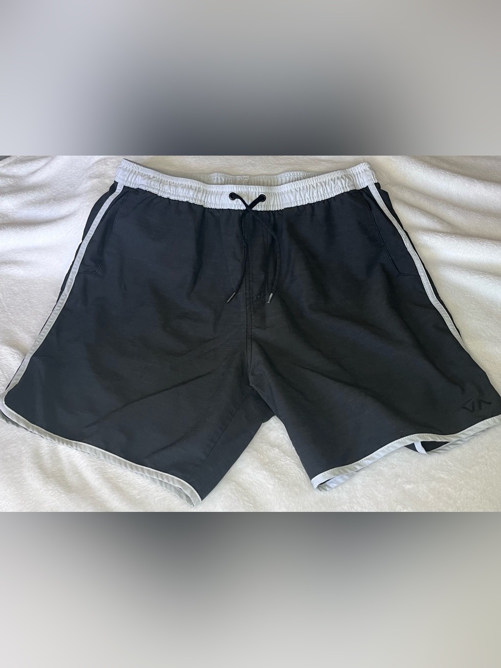 RVCA Black Athletic Shorts with Gray Trim